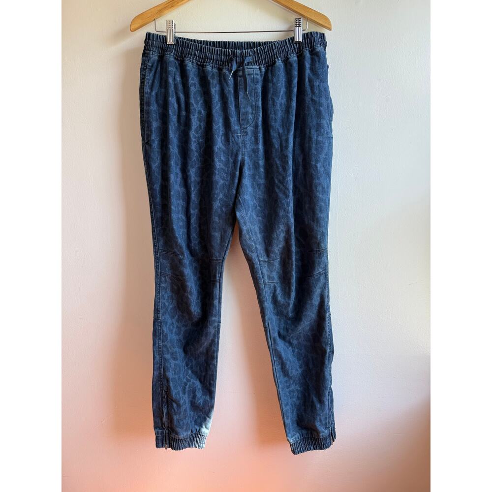 KITH Denim Sweatpants Leopard Blue Tapered